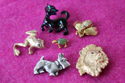 Animal and insect shaped pins.
