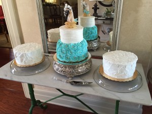 The wedding cake was adorned with my parent's cake topper from their wedding.