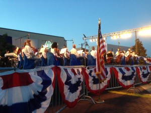 Professional musicians from the Northeast Texas Symphony Orchestra entertain the crowd with patriotic music.