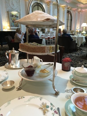 Finger sandwiches and scones at The Savoy.