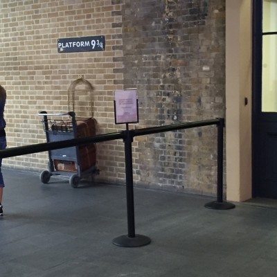 Harry Potter's famous 9 3/4 platform at King's Crossing.