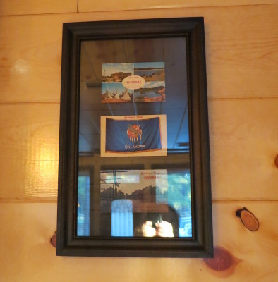 This is a really bad photo, but at least you get the idea of how cute three vintage Oklahoma postcards look when framed.