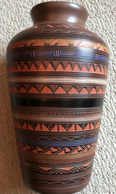 This is a rather large vase. The colors and details are fabulous!