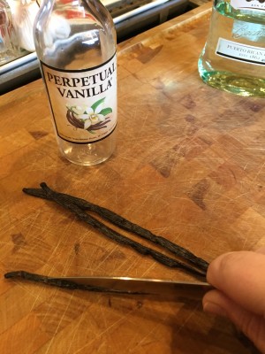Remove the vanilla beans and 