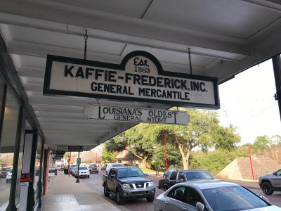 The blade sign for Kaffie-Frederickson, Inc. General Mercantile.