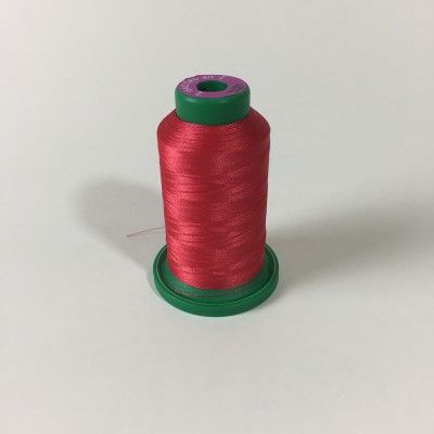 The pinkish red color of this embroidery thread is a beautiful color. 
