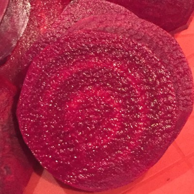 A beet slice. The rings are so pretty.