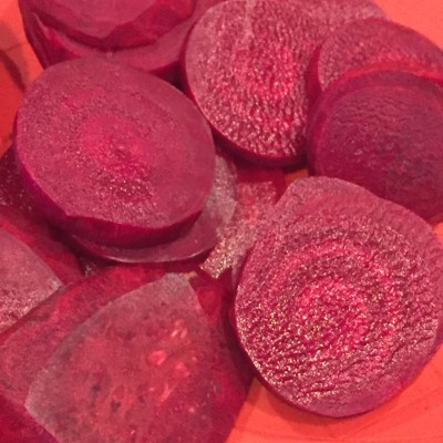 Beets ready to have some fat and flavoring added before going into the oven.