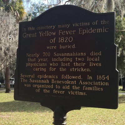 One of many historical markers in Savannah.