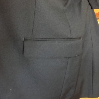 A photo of a contemporary men's or women's suit pocket, as seen all around American during the business week.