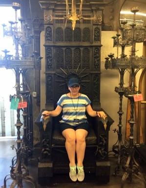 This is the throne from Snow White and the Huntsman. I was told to look mean. I really just wanted to giggle!