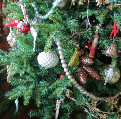 The open space near the trunk of the tree, between the branches is perfect for large colorful ornaments. Smaller ornaments can go on the tips of the branches.