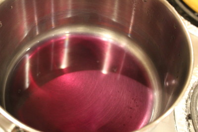 The water from steaming the carrots turned purple.