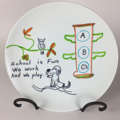 A plate made by Aunt E in 1972.