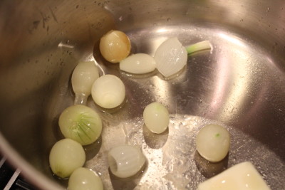 Water, butter and onions at work.